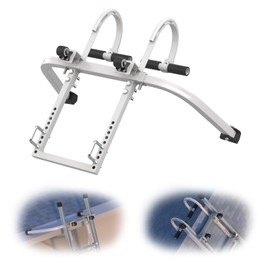 Toovem 2 in 1 Ladder Stabilizer, Ladder Stabilizer for Roof, Ladder Hook Accessory for Roof Gutter, Wall Ladder Standoff Hook, Adjustable, Heavy Duty Roof Ladder, Silver