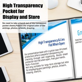 Aevdor Photo Album 5.5x8.5 Inch, Small Photo Album with Sleeves, 34-Pocket Displays 68 Half Size Pages, Mini Booklets Half Size Binder for Artwork Playbills Drawings Photos (Black)