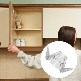 Spring Hinge, Folding Hinges, One Left and Right Hinge, Hinge, Nickel-Plated Metal, Folding Hinge 90 Degrees, Suitable for Cabinets, Cabinet Doors, Furniture and Other Application Scenarios