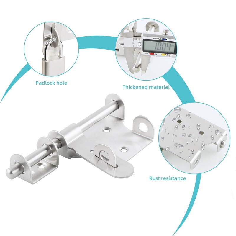 Alise 6 Inch Slide Bolt Gate Latch, Door Lock with