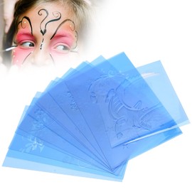 Face Painting Stencil, 12 Pieces, DIY Reusable PET Stencils for Face Painting, Tattoo Stencils for Carnival, Carnival, Party, Body Painting, 20 x 12 cm