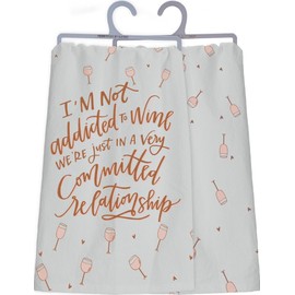 Primitives by Kathy Hand-Lettered Dish Towel, 28 x 28-Inches, Committed Relationship