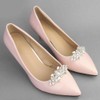 TENDYCOCO 1 Pair Shoe Buckle Rhinestone Crystal Shoe Clip Silver