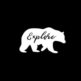 Explore Bear NOK Decal Vinyl Sticker |Cars Trucks Vans Walls Laptop|White|5.5 x 3.1 in|NOK1155
