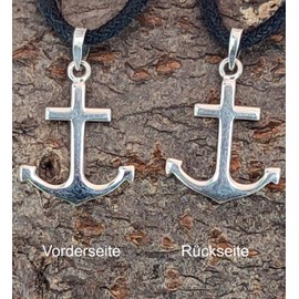 Kiss of Leather Anchor Pendant 925 Sterling Silver No. 267, Sterling Silver, No Gemstone