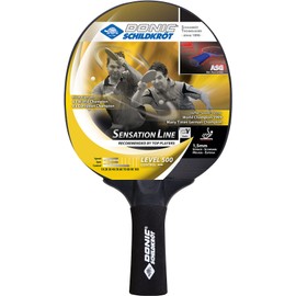Donic-Schildkröt Table Tennis Bat Sensation 500, ASG- Grip, 1,5mm Sponge with Elite ITTF- Rubber