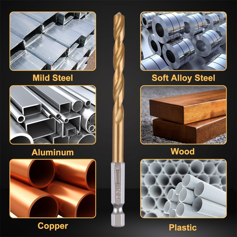 SPEEDWOX 13 Piece Drill Bit Set, For Woodworking, Hex Shank