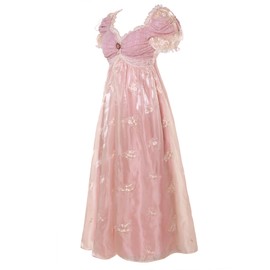 Vibsion Regency Dresses for Women Luxurious Embroidery Lace Empire Waist Victorian Dress Rococo Ball Gown XL