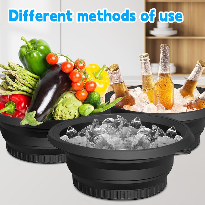 SogYupk Face Bowl for Ice with Built Foldable, Durable Silicone