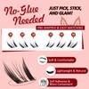 Self Adhesive Lash Clusters Fox Eye 11-13-15mm Manga C-Curl Lashes,