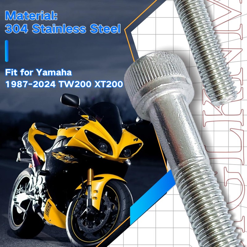 BIGLKNM 100pcs Bolt Kit Compatible with Yamaha TW200 XT200 1987-2024,