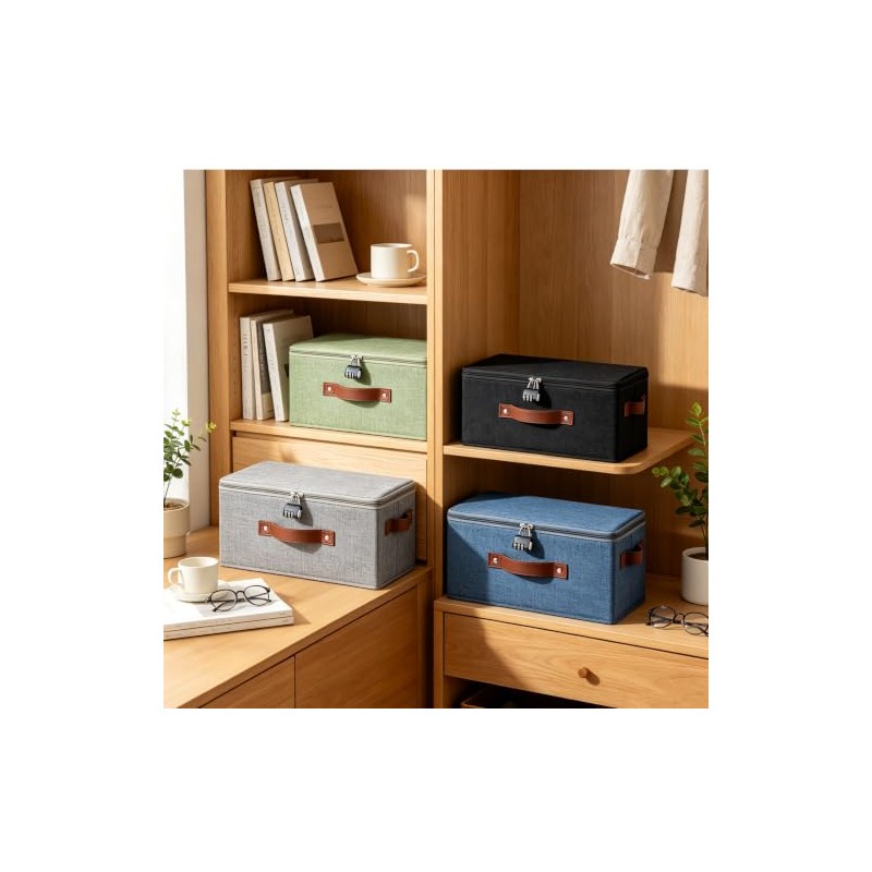Caja de almacenamiento con cerradura de combinación de 2