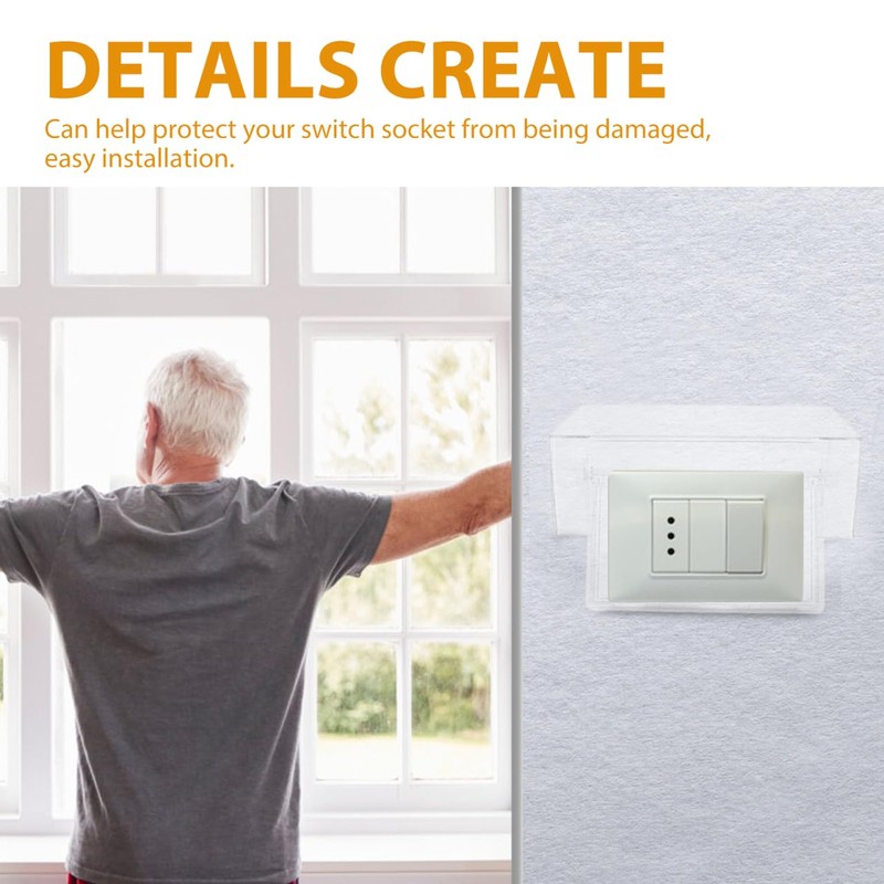 ULTECHNOVO Waterproof Socket Cover 2-Gang Self Adhesive Outlet Protector for