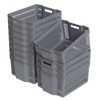 Afromy 12-Pack Large Stacking Basket, Plastic Storage Organizer Bins