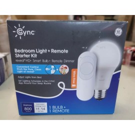 GE Cync GE Bedroom Light + Remote Starter Kit - Smart Bulb Remote Dimmer