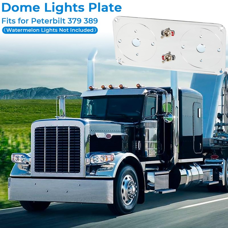 motoparty Dome Lights Plate fits for Peterbilt 379 389, Mirror