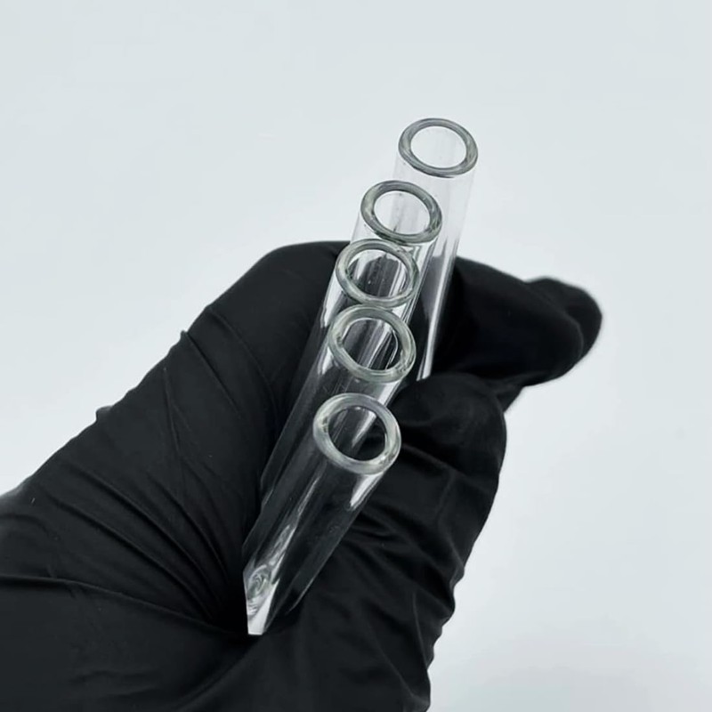 Reusable Glass Straws Set, Clear Glass Drinking Tubes Including 5*Short