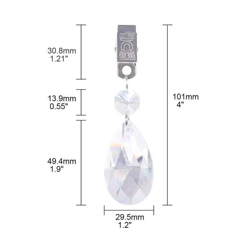 Swpeet 10Pcs Tablecloth Weights with 10Pcs Metal Clip Kit, Crystal