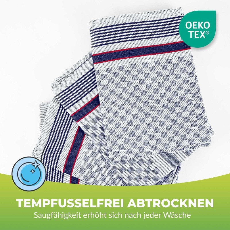 Sterzbachs 100% Cotton Kitchen Towels, 45 x 70 cm, Set