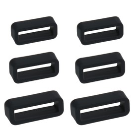 Tweruna 6 PCS Silicone Watch Band Holder Loop, 14/16/18mm Black Watch Band Keeper, Replacement Watch Strap Loop Retainer for Smart Sport Watches Wristband