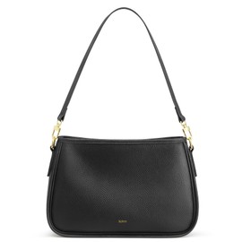 Kattee Shoulder Purse for Women, Medium Leather Black Crossbody Bags Trendy, Clutch Hanbags Purses, Small Hobo Bags with 2 Removable Straps