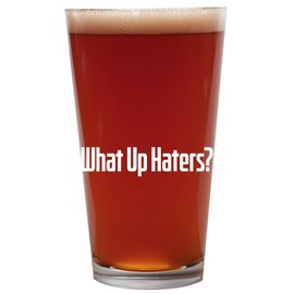 Knick Knack Gifts What Up Haters? - 16oz Beer Pint Glass Cup