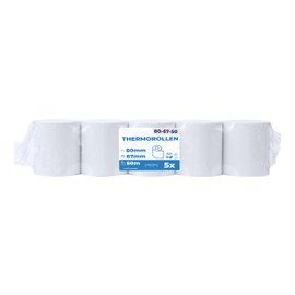 Pack of 5 Premium Thermal Rolls 80 mm x 63 mm x 12 mm - 50 m - Thermal Paper Receipt Rolls (80 63 12) - Certified for POS Printers such as IBM, Metapace and Many More
