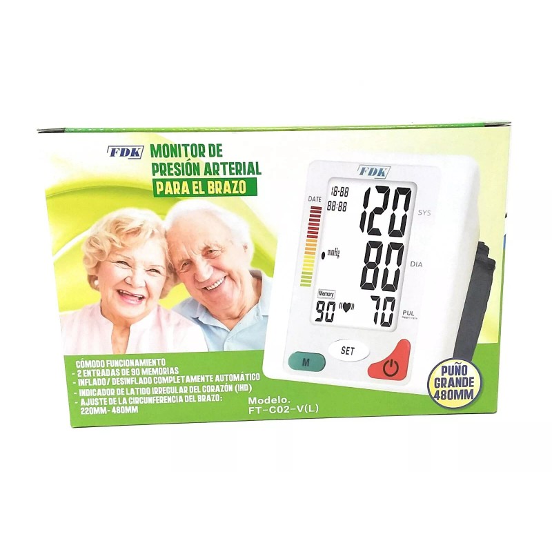 FDK Arm Cuff Bilingual Speaking Blood Pressure Monitor with Batteries
