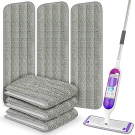 6 Pack Reusable Mop Pads Compatible with Swiffer PowerMop, Power Mop Refills Power Mop Pads Refills PowerMop Refill Pads Microfiber Mop Pads for Hardwood Floor Cleaning, Machine Washable