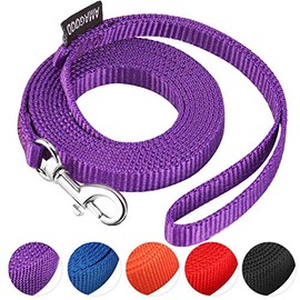 AMAGOOD 6 FT Cat Leashes, Strong Traditional Style Leash with Easy to Use Collar Hook,Cat Lead Great for Cats (3/8 in x 6 ft(Pack of 1), Purple)
