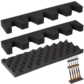 OCQOTAT Foam Gun Rack with Waving Buttstock Base Padding Kit- 2 Set Gun Safe Accessory for Rifles and Shotguns, Gun Holder in Gun Cabinet, Shotgun Rifle Rest with Magnetic Strip, Gifts for Hunters