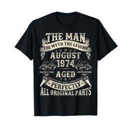 August 1974 51 Year Old Bday Gifts For Men 51st Birthday T-Shirt
