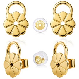 Reemplazos de Soportes de Pendientes para Orejas Caídas, Elevadores para Pendientes Pesados, Soporte de Pendiente con Bloqueo para Piel Sensible, 6 Pares