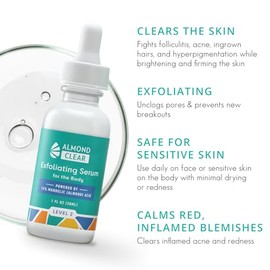 Body Clearing Serum Level 2 - Advanced formula for severe body acne, folliculitis- back, butt, chest, thighs, shoulders - mandelic acid - naturally...