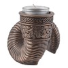 Veronese Germanic Tea Light Holder Ram's Horn Bronzed