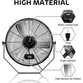 Simple Deluxe 24 Inch Industrial Wall Mount Fan, 3 Speed Commercial Ventilation Metal Fan