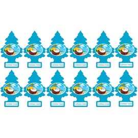 LITTLE TREES Car Air Freshener | Hanging Paper Tree for Home or Car | Caribbean Colada | 12 Pack