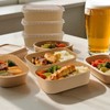 DeziWood 50 Pack 35 oz Paper Food Containers with Lids,