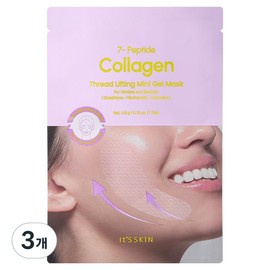 It's Skin 7 Peptide Collagen Thread Lifting Mini Gel Mask, 3 Pack, 1 Pack / 잇츠스킨 세븐 펩타이드 콜라겐 실리프팅 미니 겔 마스크, 3개, 1개입