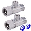 Breezliy Brass Angle Stop Add-A-Tee Valve, 3/8-Inch Compression Inlet X