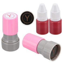 PATIKIL Letter Stamps Self Inking, 2Pcs Alphabet Y Character Teacher Ink Initial Stamp with Refill Ink for Class Notebook Scrapbooking DIY Craft, Pink