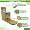 Garden Squirrel Feeder with Metal Roof - Natural Wood with