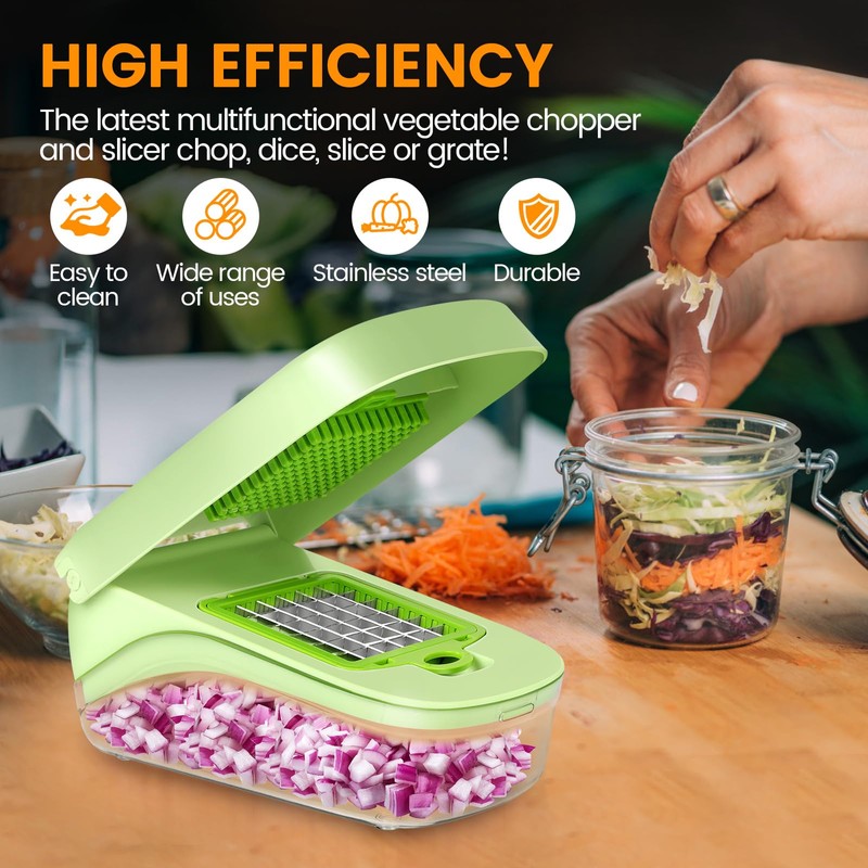 17-in-1 Vegetable Chopper, Multifunctional Veggie Chopper Dicer, Vegetable Cutter with