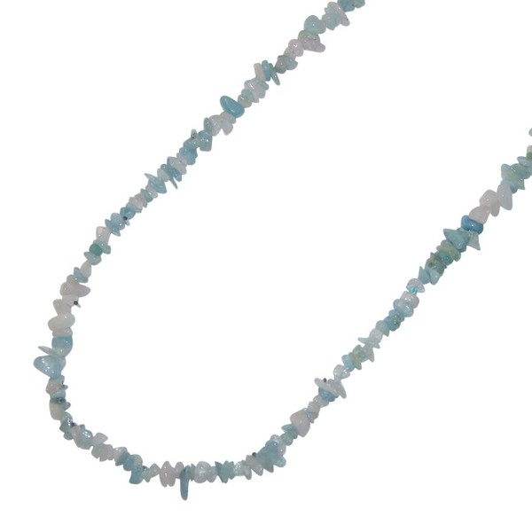 Aquamarine and Kunzite Crystal Chip Necklace 90 cm Endless No Clasp. (4064)