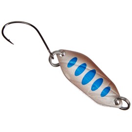 Spoon Trout Blinker 3.3g for Throwing Fishing, Flasher for Bass and Trout, Copper/Blue Dots