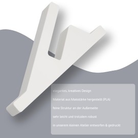 Wall Mount for Skateboard, Longboard - Sturdy Design Including Mounting Material - White, Set of 2 Including Mounting Material