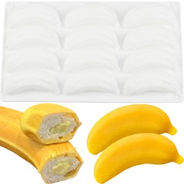 12 Cavity Banana Shape Silicone Chocolate Molds For Chocolate Candy