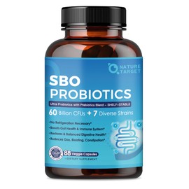 NATURE TARGET Probiotics for Women & Men, Prebiotics and Probiotics for Gut Health, 60 Billion CFU - 88 Veggie Capsules, SBO Probiotic Supports Digestive, Constipation, Diarrhea, Gas & Bloating