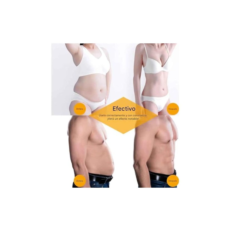 Cinturón Electroestimulador Abdominal EMS – Tonificación Muscular para Abdomen, Reusable