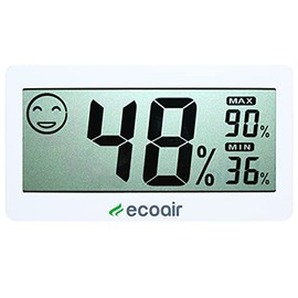 Ecoair Digital Hygrometer Thermometer | LCD Display Humidity and Temperature | Suitable for Home Office Basement Garage Room
